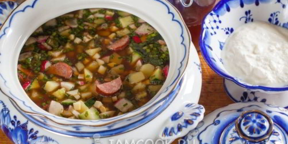 Как приготовить окрошку на квасе с полукопченой колбасой