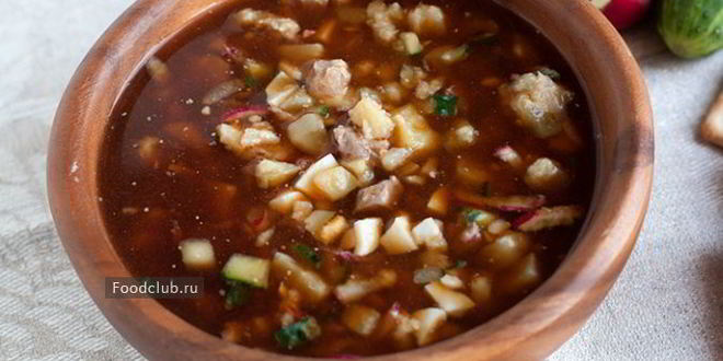 Рецепт окрошки на квасе