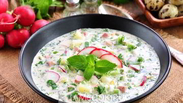 Рецепт Окрошки на минералке с майонезом