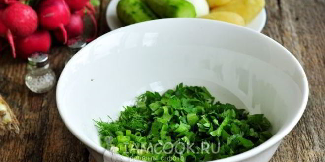 Рецепт окрошки на минералке с майонезом