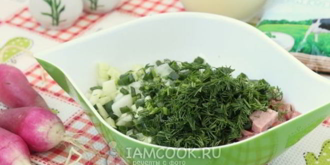 Рецепт окрошки на сыворотке и сметане