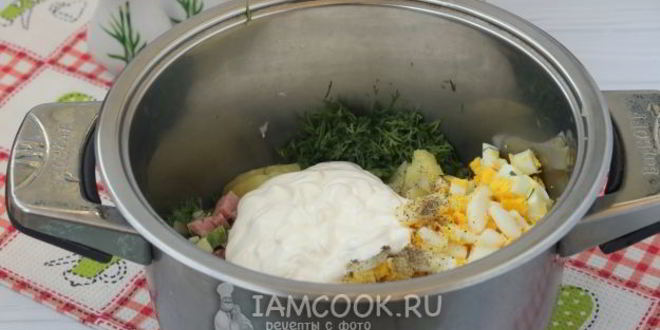 Рецепт окрошки на сыворотке и сметане