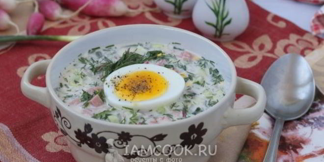 Рецепт окрошки на сыворотке и сметане
