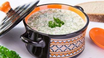 Рецепт Окрошки на сыворотке с колбасой