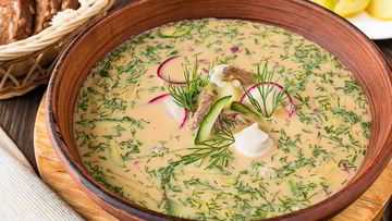 Рецепт Окрошки с говядиной на квасе