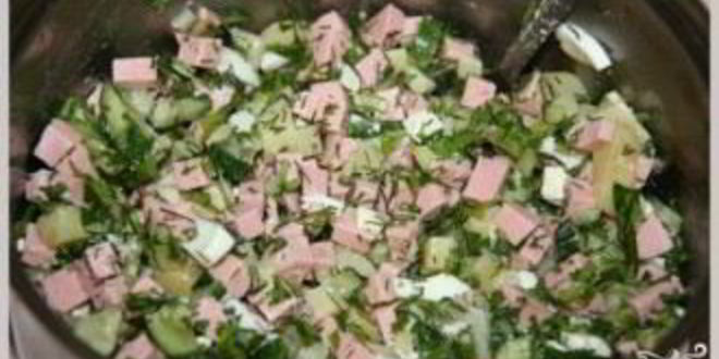 Рецепт окрошки с квасом и кефиром