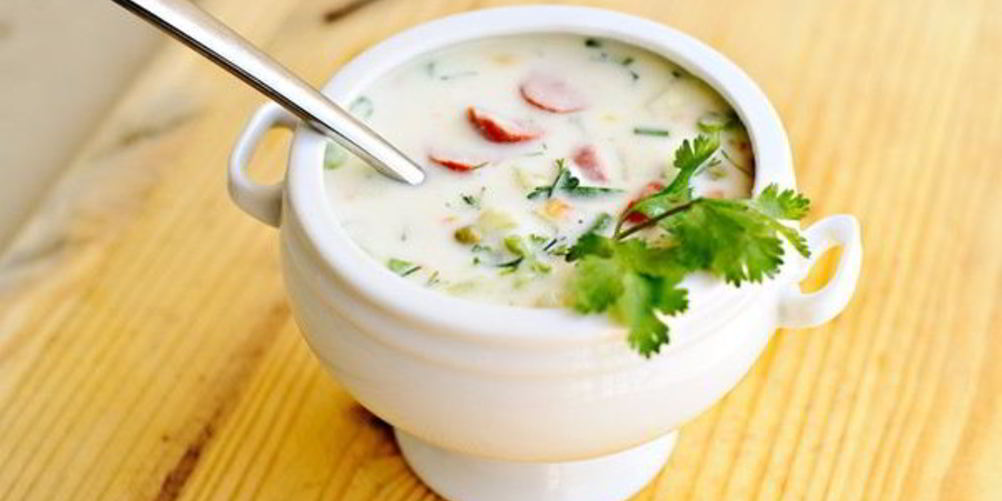 Как приготовить окрошку с сосисками