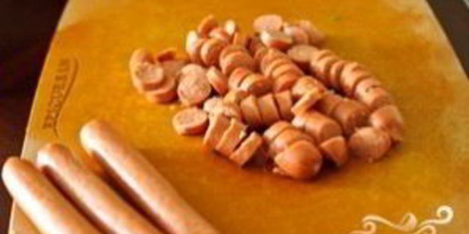 Рецепт окрошки с сосисками