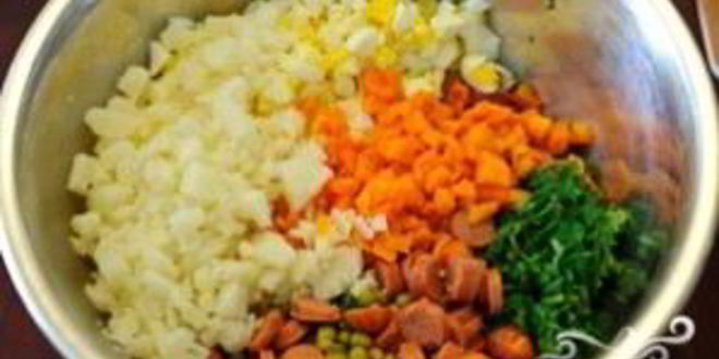 Рецепт окрошки с сосисками