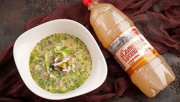 Рецепт Окрошки с языком