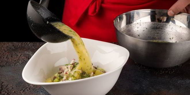 Рецепт окрошки с языком