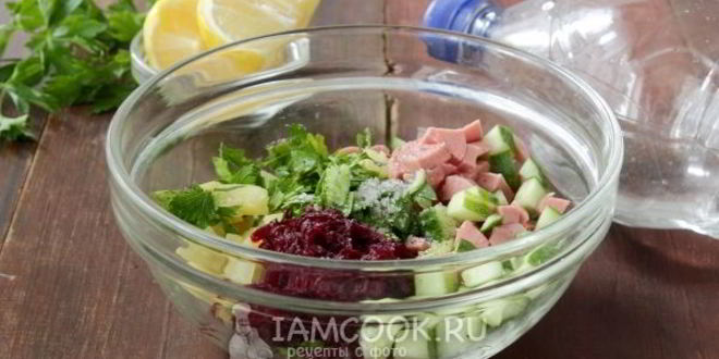 Рецепт окрошки со свеклой