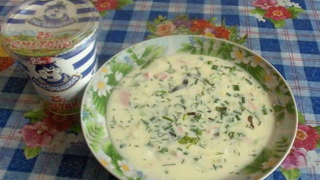 Рецепт Овощной окрошки на кефире