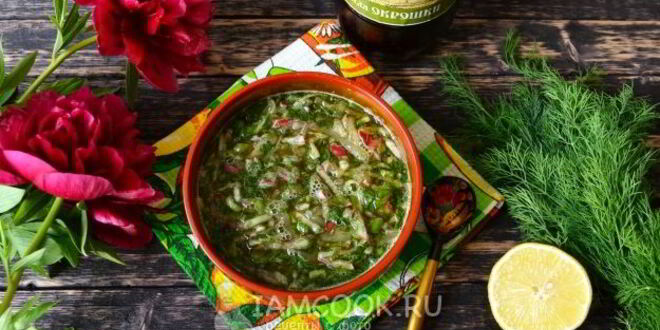 Рецепт вегетарианской окрошки на квасе