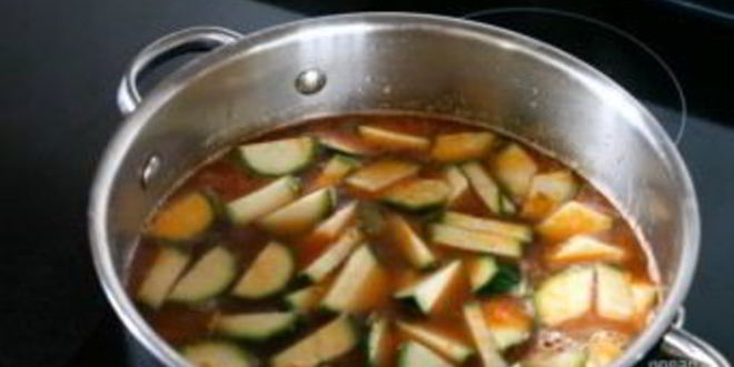 Рецепт быстрого овощной суп со свининой