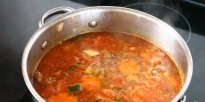 Рецепт быстрого овощной суп со свининой