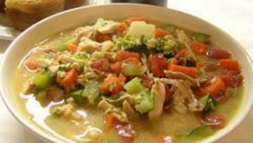 Рецепт Куриного-овощного суп с арахисовой пастой