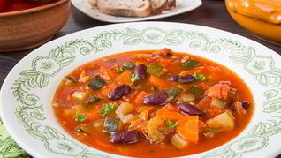 Рецепт Летнего овощной суп с красной фасолью