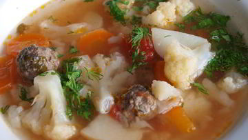 Рецепт Овощного супа с фрикадельками диетический