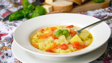 Рецепт Овощного супа с кабачками и плавленым сыром