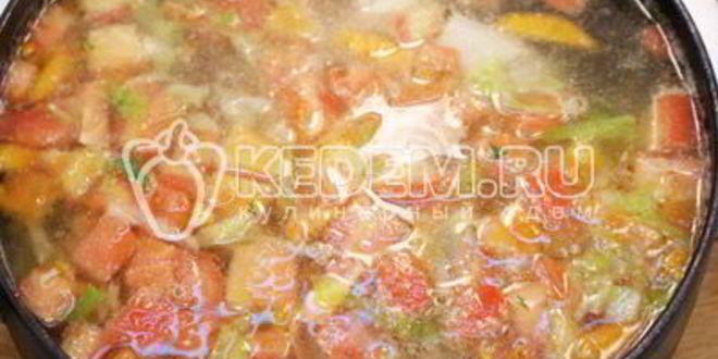 Рецепт овощного супа с курицей