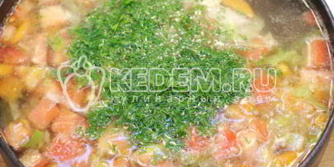 Рецепт овощного супа с курицей