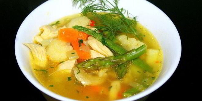Рецепт овощного супа с курочкой