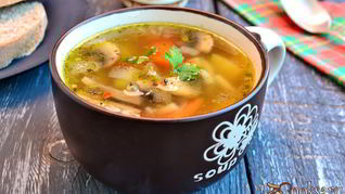 Рецепт Овощного супа с шампиньонами и вермишелью