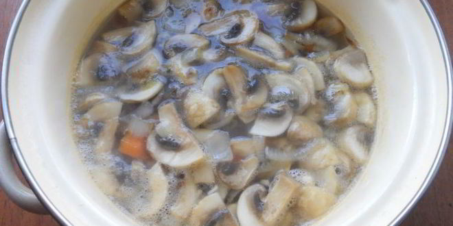 Рецепт овощного супа с шампиньонами и вермишелью