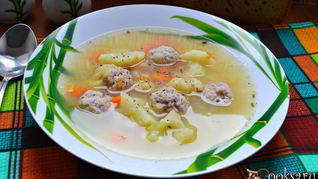 Рецепт Овощного супа с цветной капустой и фрикадельками