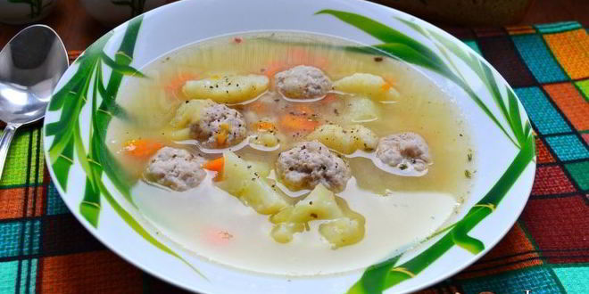 Рецепт овощного супа с цветной капустой и фрикадельками
