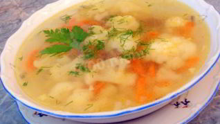 Рецепт Овощного супа с цветной капустой