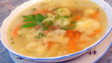 Рецепт Овощного супа с цветной капустой