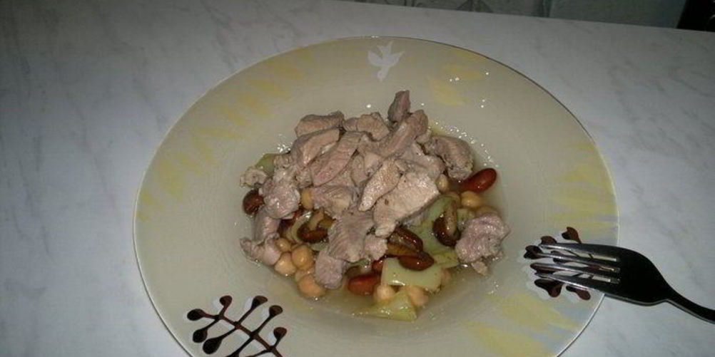 Как приготовить фасолево-нутовую похлебка с перцем и грибами и с бедром индейки в чесноке и розмарине