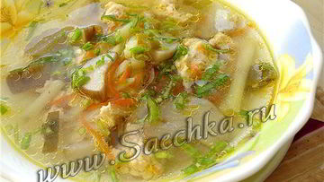 Рецепт Похлебки грибной на мясном бульоне