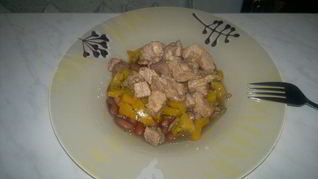 Рецепт Похлебки из фасоли со свиным окороком, сладким перцем и лесными грибами