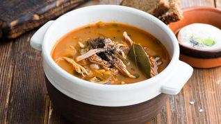 Рецепт Рассольника на утином бульоне с потрохами