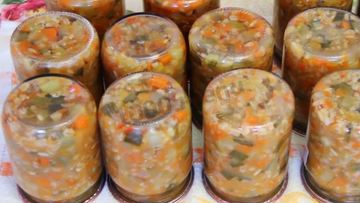 Рецепт Рассольника на зиму с помидорами и огурцами