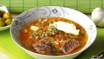Рецепт Рассольника с фасолью