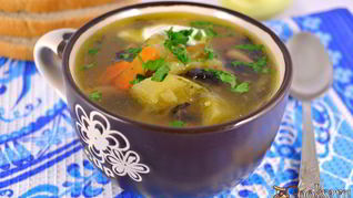 Рецепт Рассольника с грибами и овсянкой в мультиварке