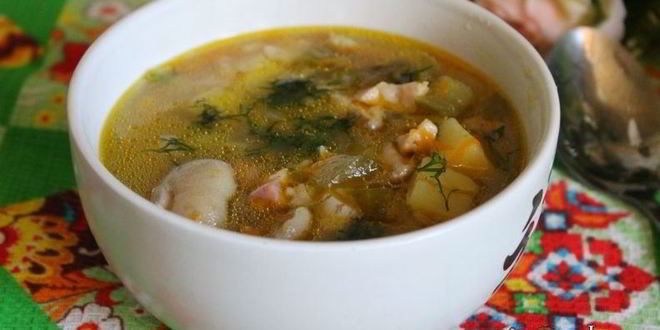 Рецепт рассольника с маслятами и ветчиной