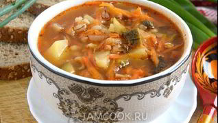 Рецепт Вегетарианского рассольника с сушеными грибами