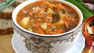 Рецепт Вегетарианского рассольника с сушеными грибами