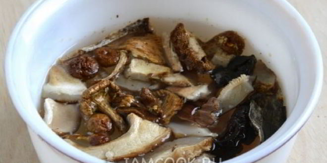 Рецепт вегетарианского рассольника с сушеными грибами