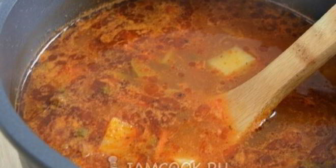 Рецепт вегетарианского рассольника с сушеными грибами