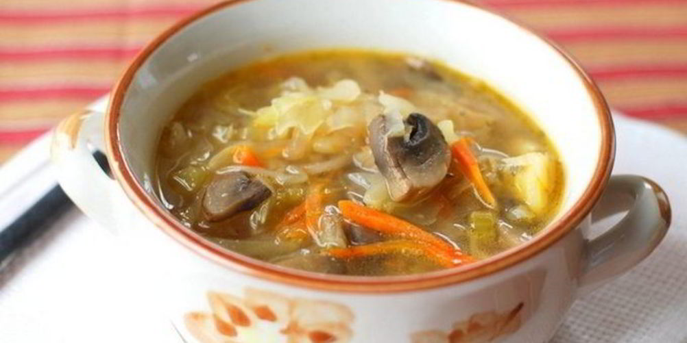 Как приготовить грибные щи со свежей капустой