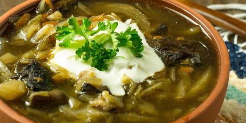 Как приготовить постные грибные щи с черносливом