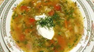 Рецепт Щей помидорно-укропные
