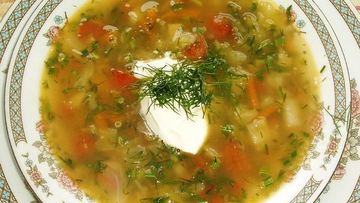 Рецепт Щей помидорно-укропные