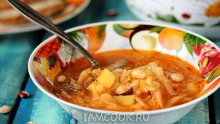 Рецепт Щей с фасолью и желудками индейки